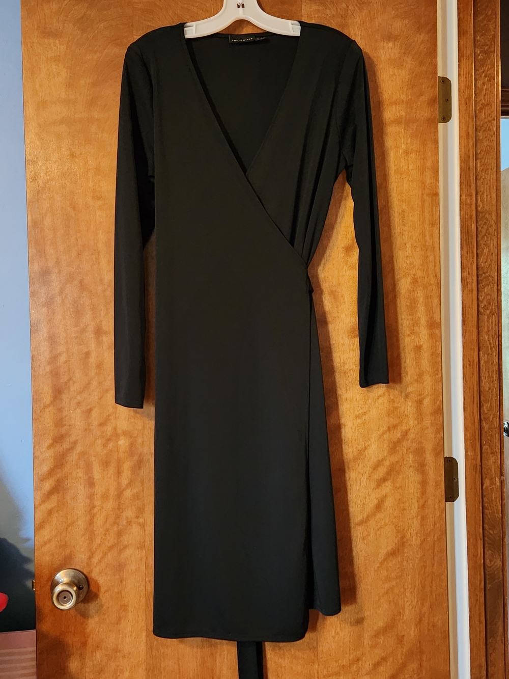 The Limited Black Long Sleeve Wrap-Style Dress